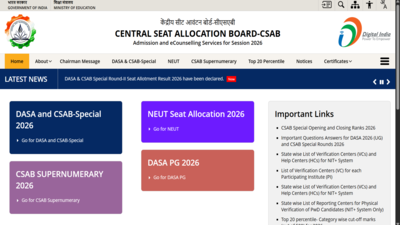 CSAB special round 2 seat allotment result 2026 released at csab.nic.in: Direct link to download here