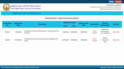 TNPSC Group 2 and 2A recruitment 2026: Applications open for 821 posts, preliminary exam on November 1