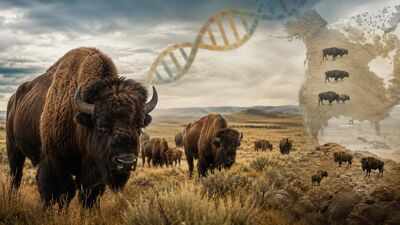 North American bison fell from millions to hundreds, but ancient DNA shows they kept much of their genetic diversity as isolated herds became different