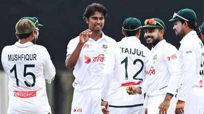 Hasan Mahmud's career best 6-55 blows Australia away; Bangladesh take control on day 1 of Darwin Test