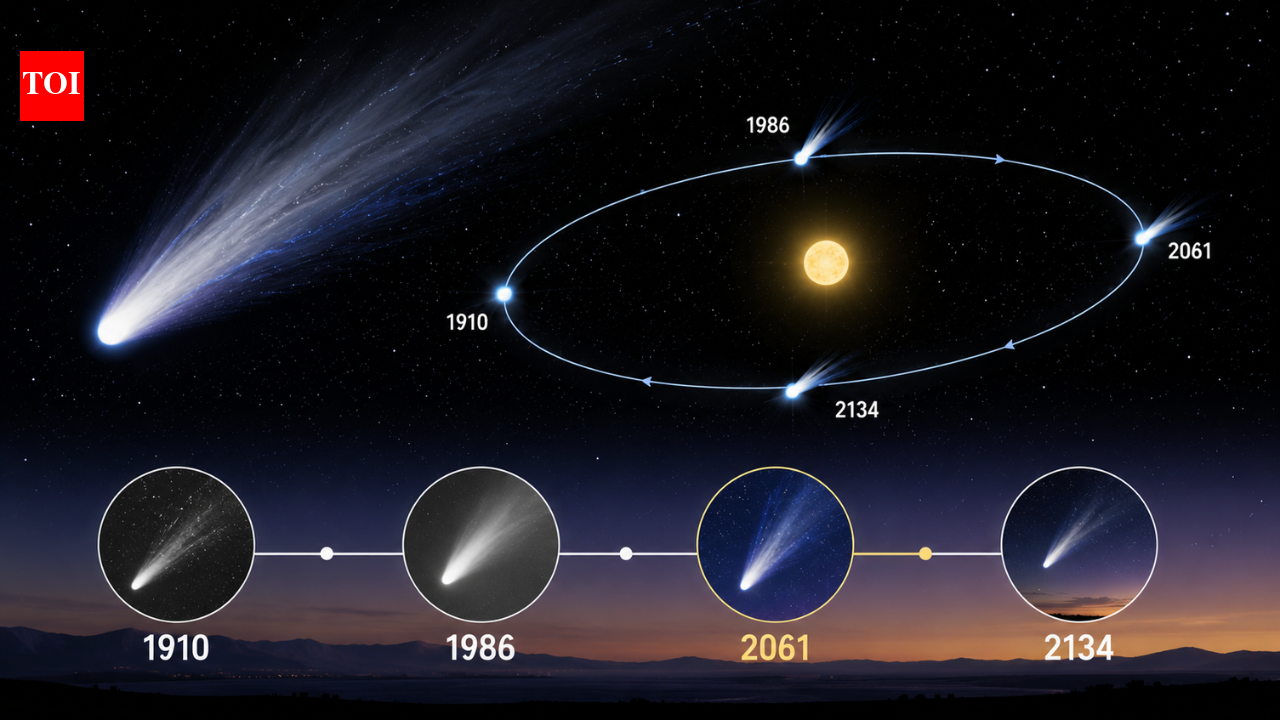 Halley’s Comet takes about 76 years to orbit the Sun and will return to our skies in 2061