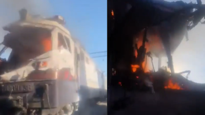 Engulfed in flames, smoke: 2 killed as Russia hits passenger train with 340 onboard, says Zelenskyy