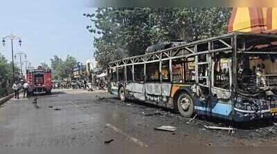 Close shave for passengers as bus goes up in flames, ageing fleet under scrutiny in Gurgaon