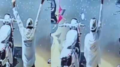 Watch: UP thief checks in, bathes & dances in bike showroom before the real act