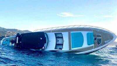 £3.8million luxury 98ft superyacht Angiola II sinks off Sardinia four days after new owner took delivery after engine failure and fire, 14 rescued