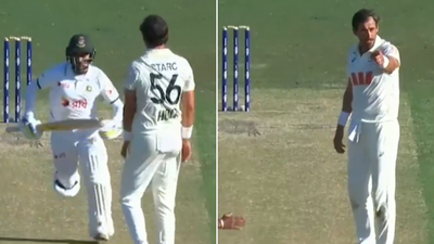'You’re not in Bangladesh now': Mitchell Starc, Mehidy Hasan clash as visitors dominate Darwin Test - Watch