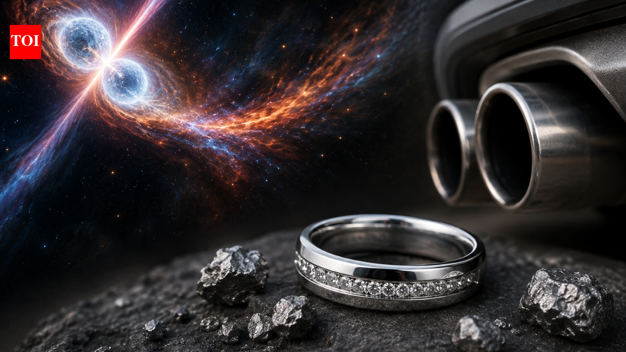 The platinum in your jewelry and car exhaust may trace back to colliding dead stars, forged before Earth existed