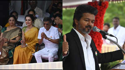 Actress Trisha Krishnan sits with CM Vijay’s parents in front row at TN’s Independence Day event