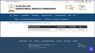 UPSC CSE Mains admit card 2026 out at upsconline.nic.in: Download hall ticket and check August 21 exam details