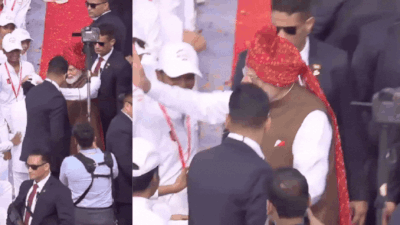 Watch: PM Modi picks up NCC cadet’s cap, puts it back on her head during I-Day interaction