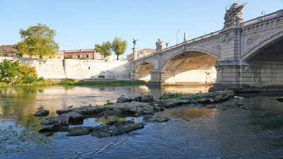 2,000-year-old bridge reappears in Rome as drought-hit Tiber River exposes ancient ruins of Nero’s Bridge