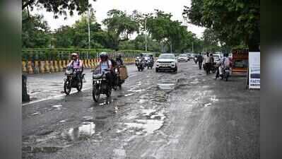 Noida roads take a battering after rain, rides turn bumpy across city