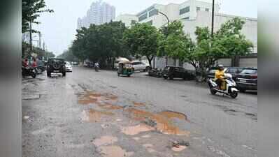 Noida roads take a battering after rain, rides turn bumpy across city