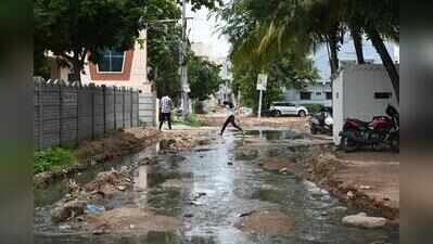 Shanthi Nagar civic woes persist as sewage overflow, road cave-in trouble residents