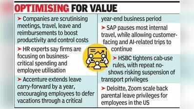 Companies tighten employee perks amid cost, productivity push
