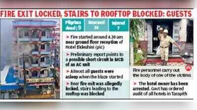 Hotel fire kills 9 pilgrims in temple town Tarapith