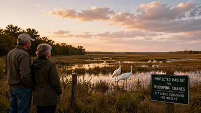 In 1999, a Texas couple bought 828 acres and discovered endangered whooping cranes, then protected 817 acres for the birds
