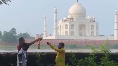 'Shiva puja' performed, Gangajal offered at ASI-protected Mehtab Bagh near Taj Mahal; FIR filed