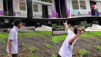 Video: Thane man throws stones, makes obscene gestures at local trains; FIR filed