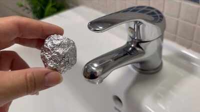 Kitchen and bathroom tap stains? Try this simple aluminium foil cleaning trick