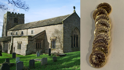 A 700-year-old English church facing closure found £30,000 in gold coins hidden beneath its altar by an anonymous donor