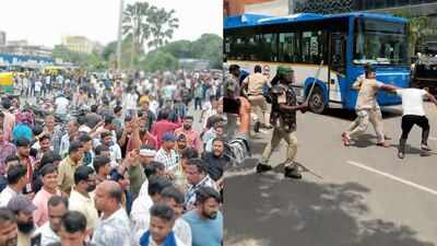 Protesters hurl stones at police, vandalise buses as app cab, bike strike turns violent in Bhubaneswar