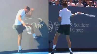 Chaos! Daniil Medvedev loses cool, breaks two advertising boards at Cincinnati Open - Watch