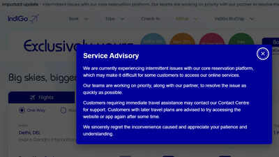 IndiGo website outage disrupts ticket bookings, online check-in for some customers