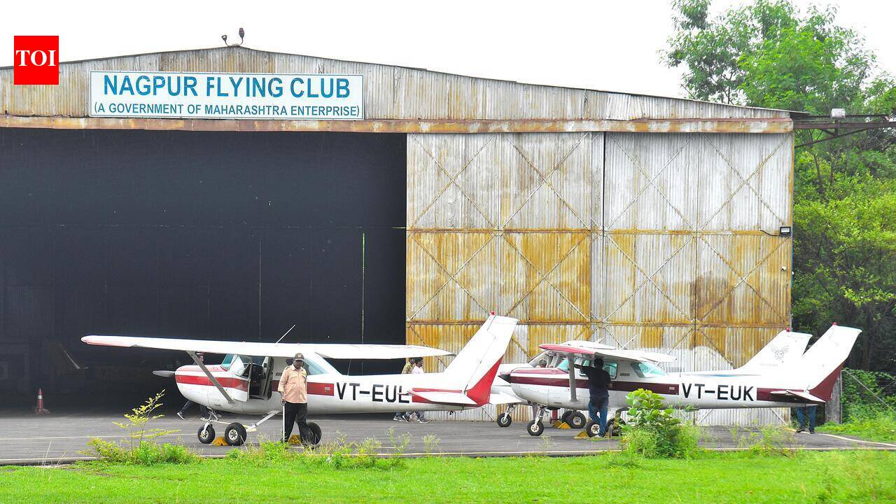 MADC in cockpit of British-era Nagpur Flying Club