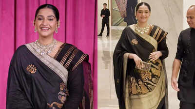 Sonam Kapoor’s black anarkali is gorgeous, but it’s her Pichwai-inspired dupatta that caught our eye