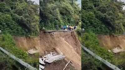 Heavy rain triggers road washout on Mussoorie-Kempty Highway in Uttarakhand, traffic severely disrupted near Dimta Band: What tourists need to know