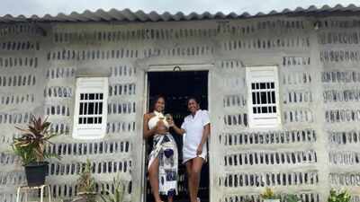 In 2020, a Brazilian mother and daughter began collecting discarded bottles; years later, more than 8,000 glass bottles had become the walls of their seven-bedroom home that glows during sunrise