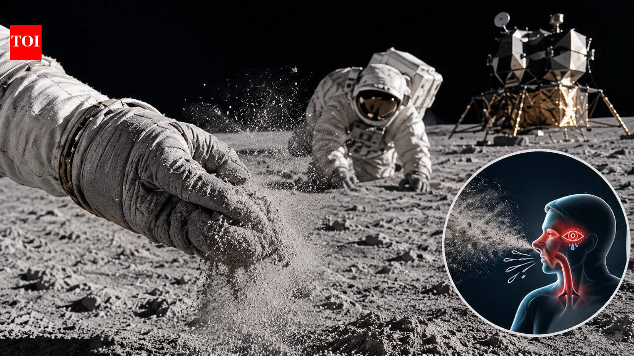 Apollo astronauts said moon dust smelled like burnt gunpowder; one breathed it in and developed sneezing, watery eyes and “Lunar Hay Fever”