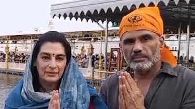 Suniel Shetty and wife Mana seek blessings at Golden Temple in Amritsar; actor buys aam papad for her at local shop