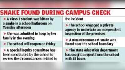 Edu department snakebite show-cause to school, girl returns home