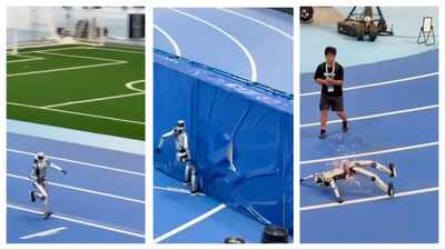 A Chinese robot ‘dies’ after hitting safety wall during World Humanoid Robot Games running test