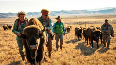 In 1987, Fort Peck tribes returned over 100 bison to 5,800 acres; decades later they stopped hunting their own herd to restore the original cultural purpose