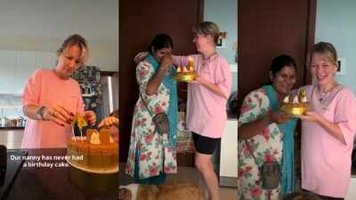 Bangalore based Russian family's birthday surprise was something their nanny had neither expected nor imagined: Her reaction was someting they won't forget for long