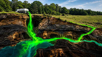 In 1981, researchers mapped Mammoth Cave’s underground drainage; later dye-tracing studies showed about 60% of its aquifer recharge area lies beyond park boundaries