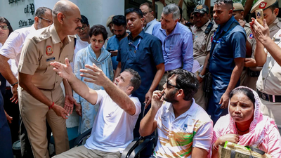 Rahul Gandhi dharna: Police register FIR on protester's pellet injury complaint, says report
