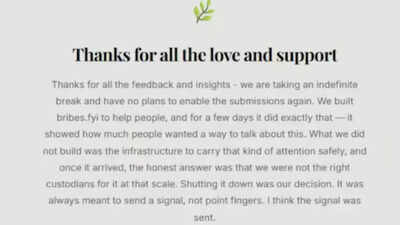 Crowd-funded anti-bribery portal shuts after amassing 2 lakh users in 48 hrs