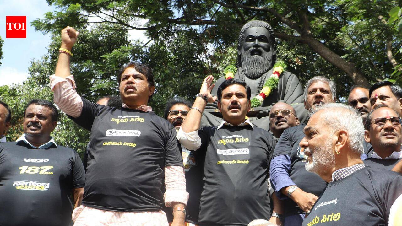 BJP members push past security, force entry into Vidhana Soudha over Nagendra row