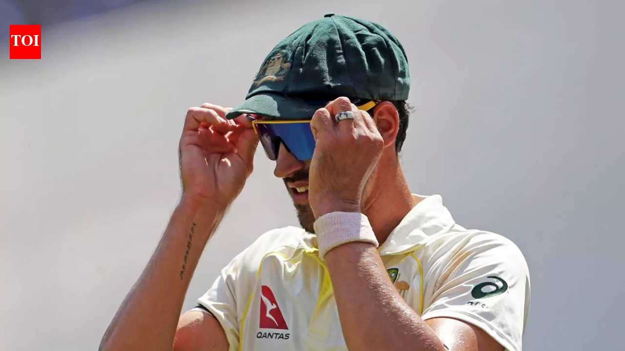 Mitchell Starc celebrates after bowling out Bangladesh in Mackay