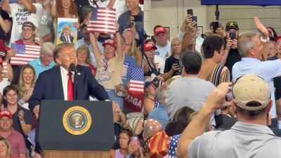 ‘Mom is voting for us’: Trump quips as protester disrupts South Carolina rally for Darline Graham