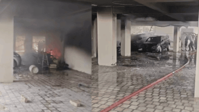 15 vehicles gutted after fire breaks out at Jaipur's apartment parking area; over 70 people evacuated