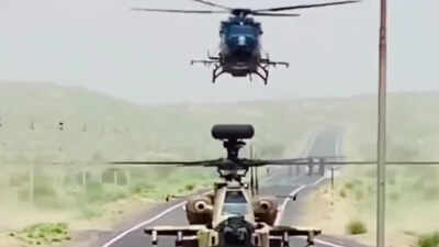 Desert roars with Apache power as Army tests highway landing capability near Pak Border