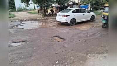Built just 18 months ago, internal roads riddled with craters in Gurgaon Sector 45