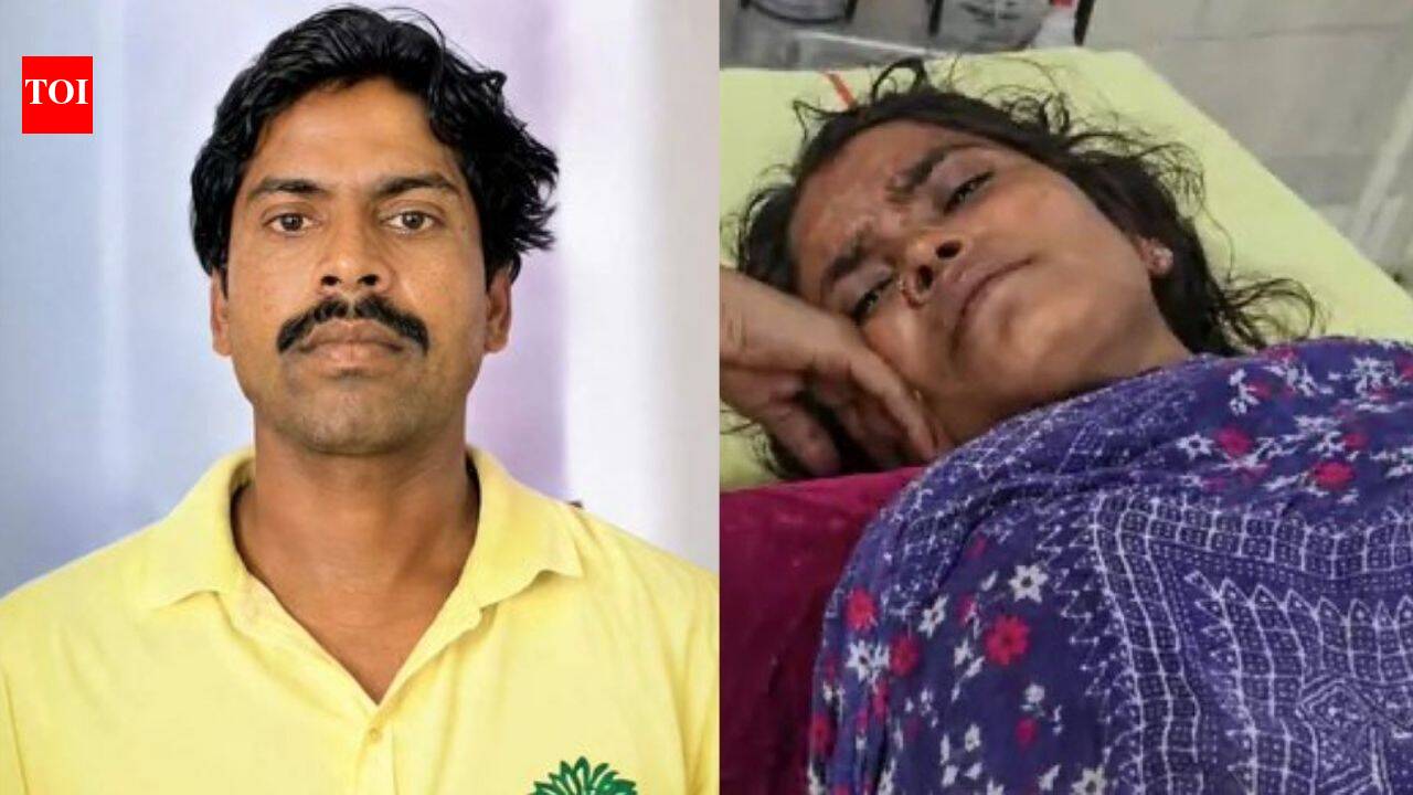 Woman stabs husband, tries to bag his intestines, jumps off roof as landlord walks in