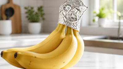 Aluminium foil hack to keep bananas fresh: Simple DIY trick to prevent bananas from turning mushy