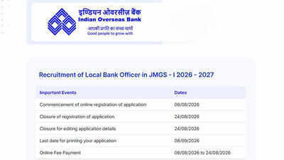 IOB LBO recruitment 2026: Last date today to apply for 250 Local Bank Officer posts; check direct link here